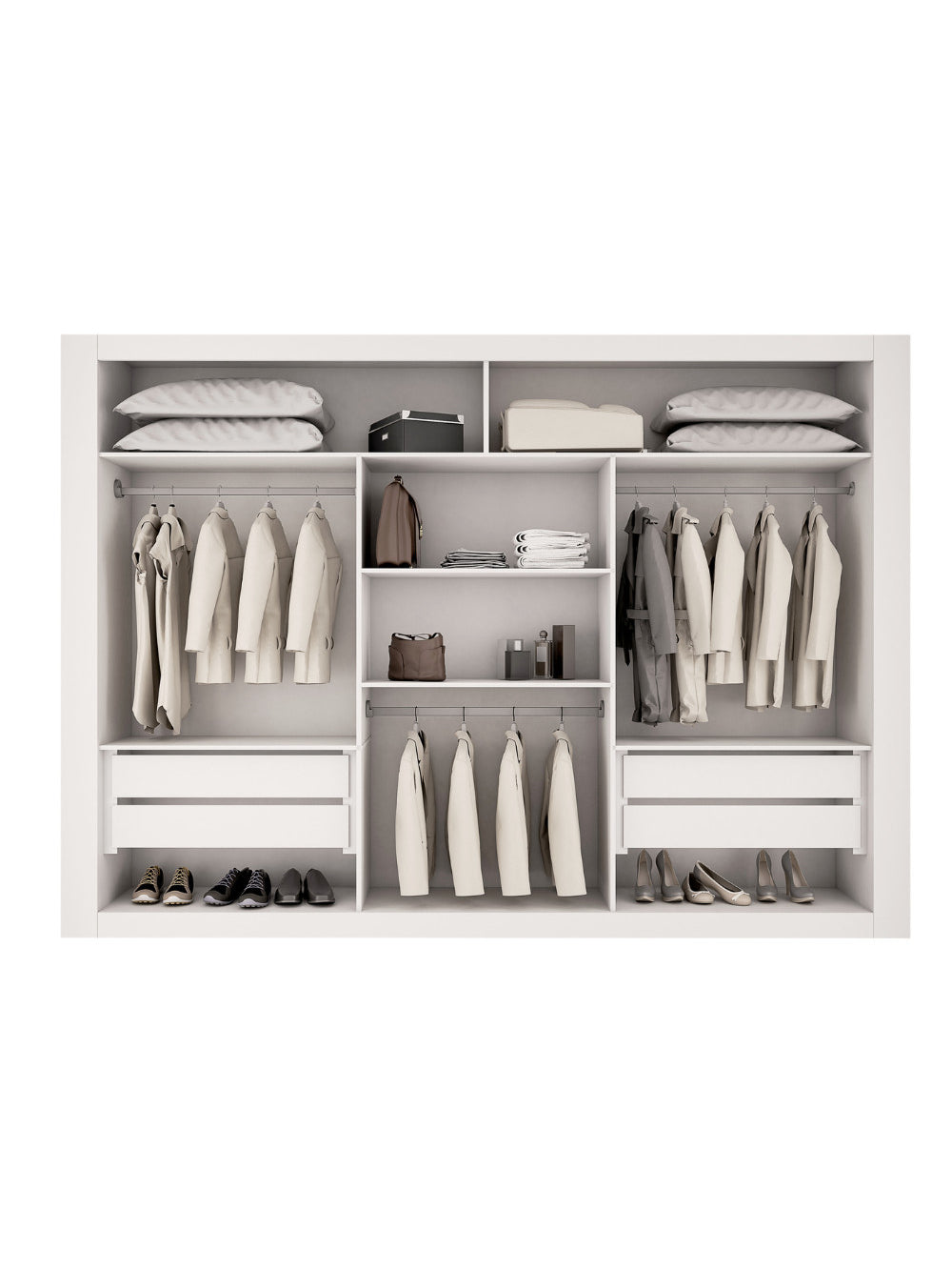 Guarda Roupa Casal Veneza 3 Portas 4 Gavetas MDF Rufato