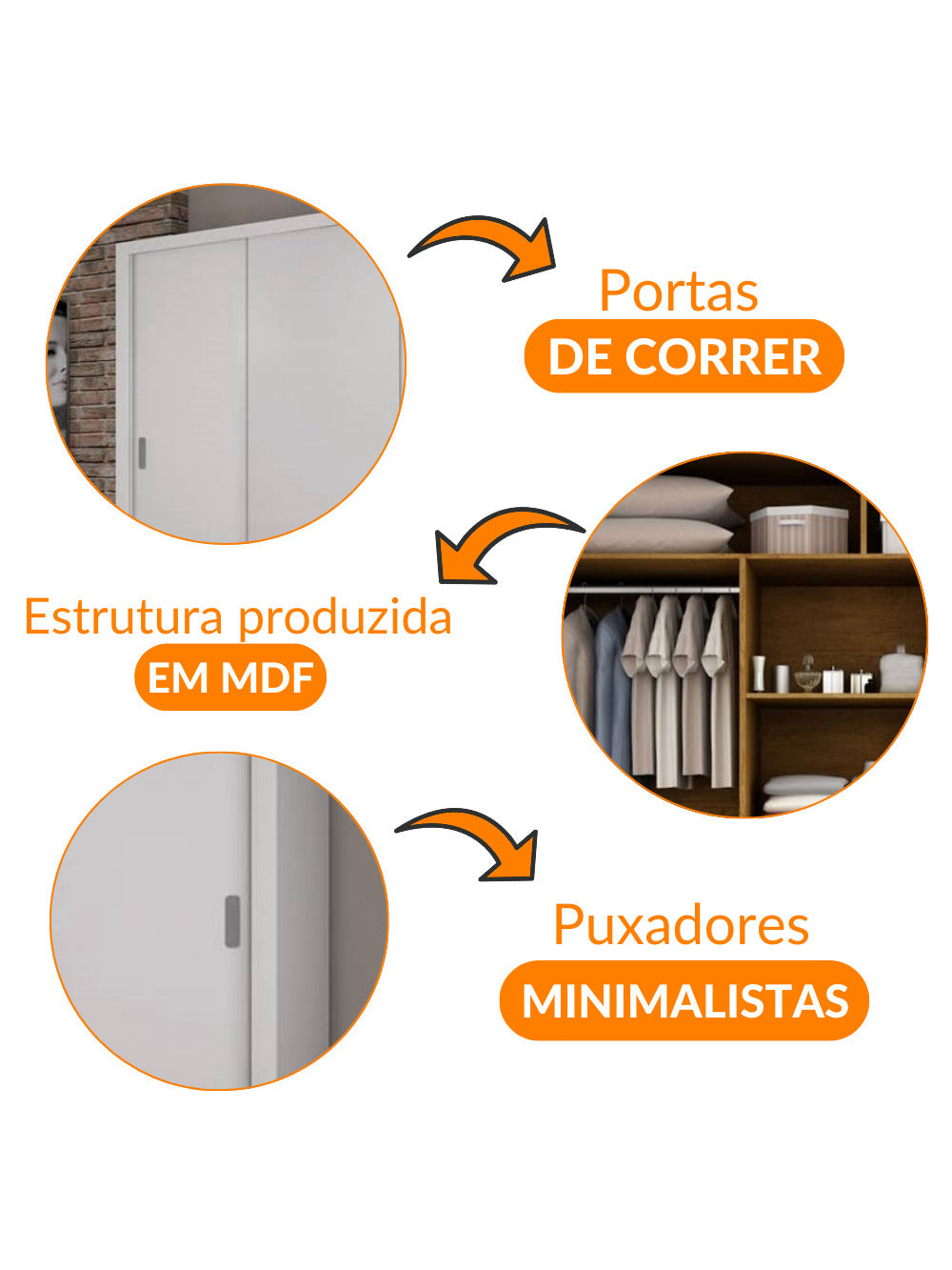 Guarda Roupa Casal Veneza 3 Portas 4 Gavetas MDF Rufato