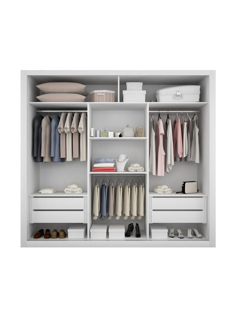 Guarda Roupa Casal Veneza Luxo com 3 Portas MDF Rufato