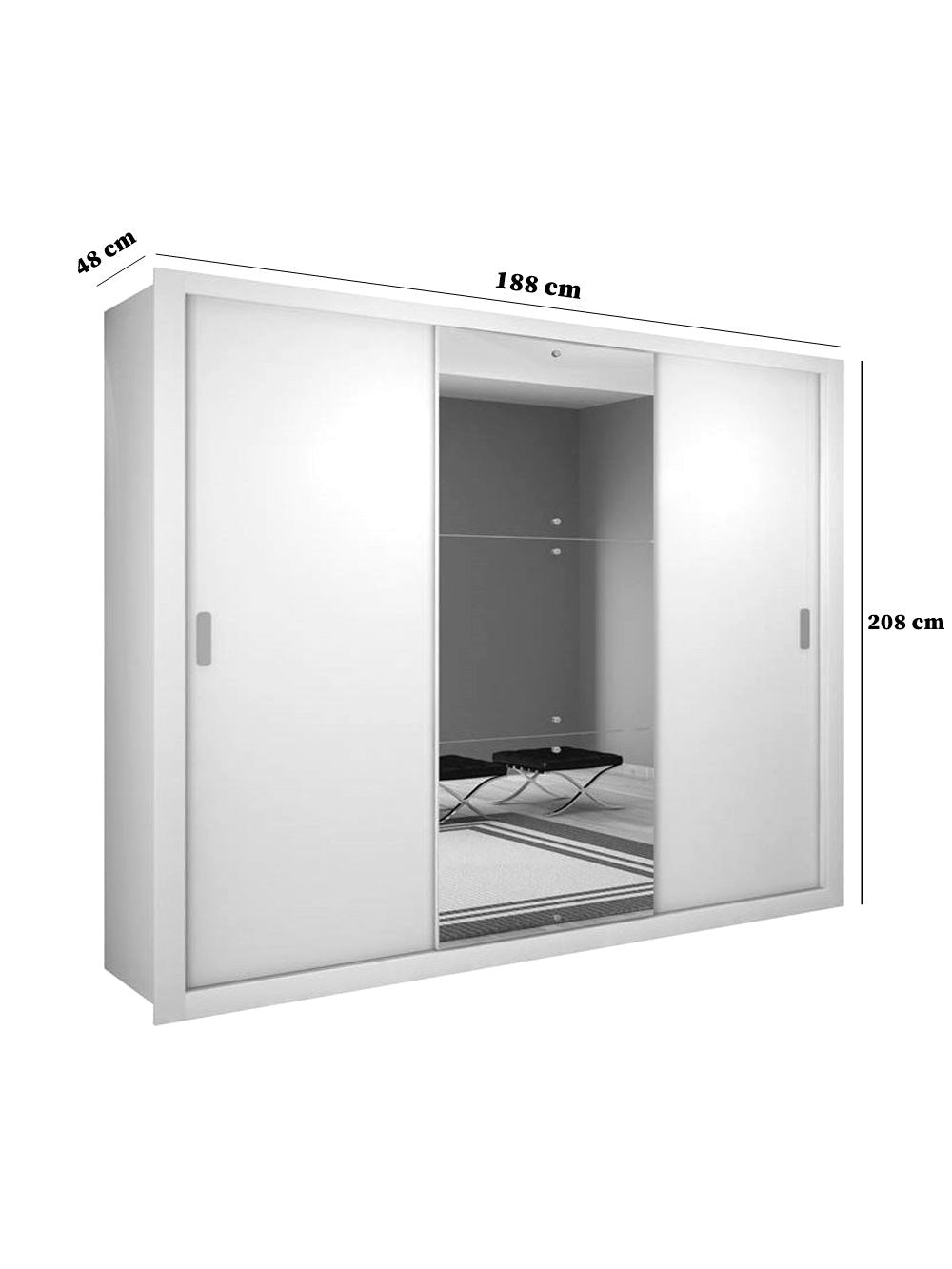 Guarda Roupa Casal Veneza Luxo com 3 Portas MDF Rufato