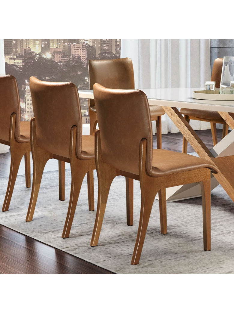 Conjunto com 2 cadeiras Bella Gold em Madeira Maciça para Sala de Jantar Mobillare