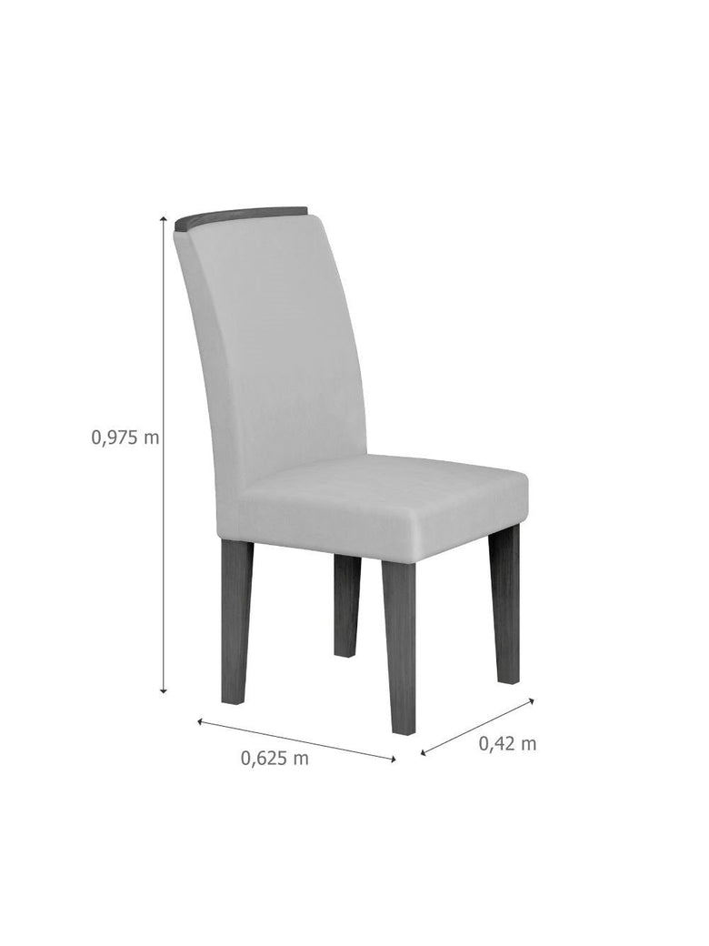 Conjunto com 2 Cadeiras para Sala de Jantar MDF Lunara Rufato