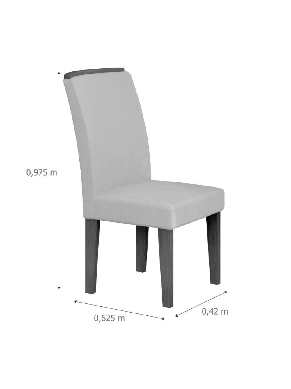 Conjunto com 2 Cadeiras para Sala de Jantar MDF Lunara Rufato