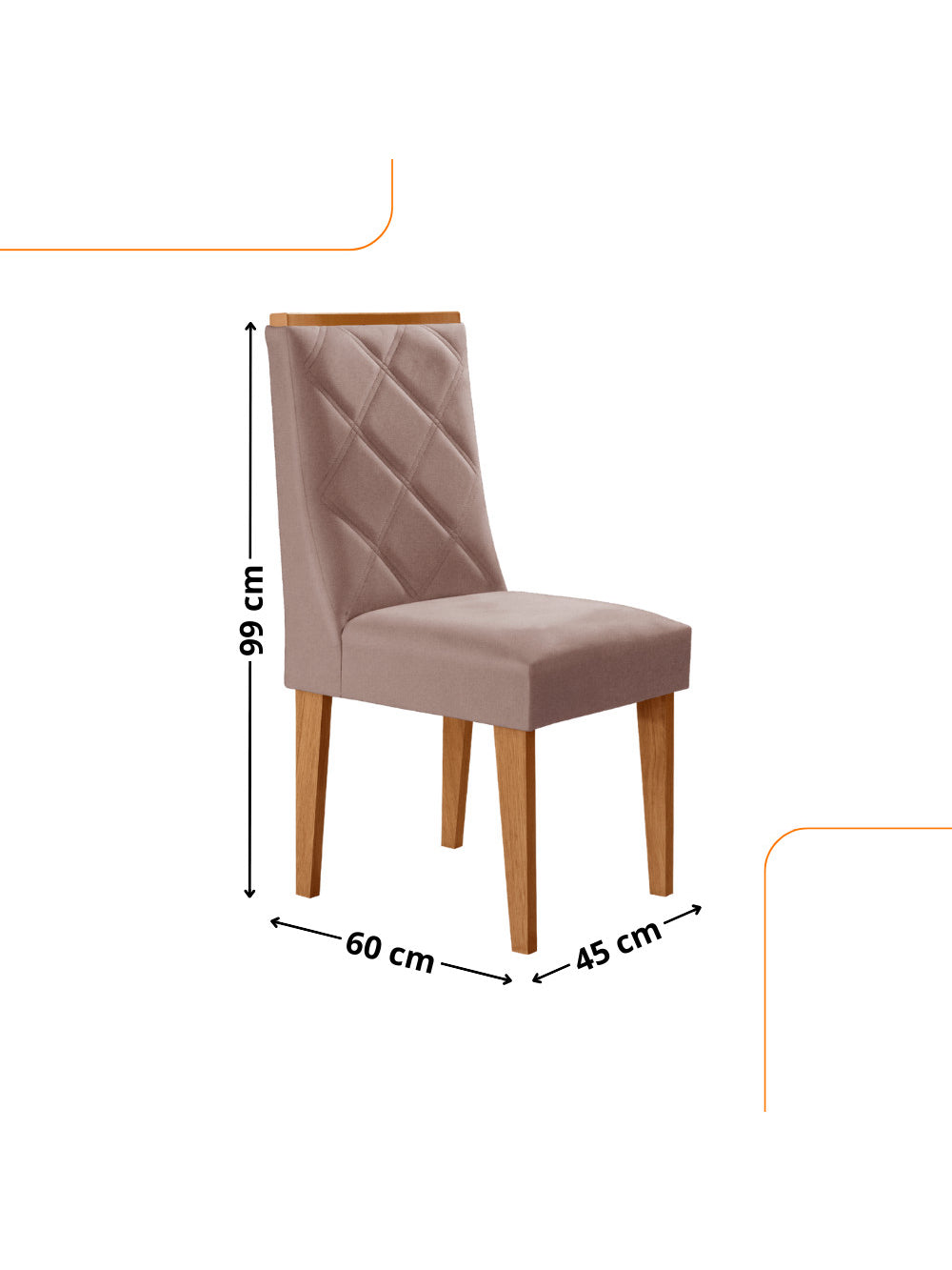 Conjunto com 2 Cadeiras MDF Isadora para Sala de Jantar Moderna Mobília