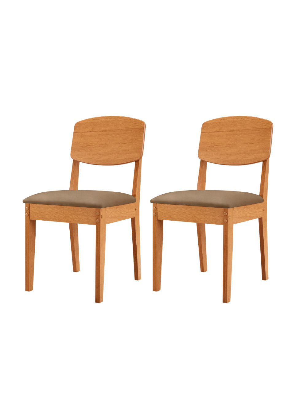 Conjunto com 2 Cadeiras MDF Copper para Sala de Jantar Moderna Mobília