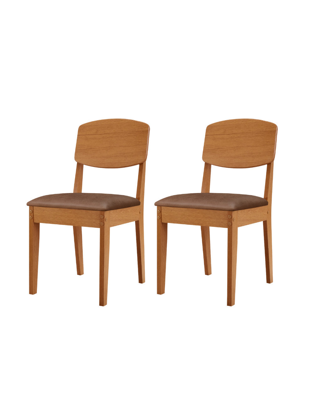 Conjunto com 2 Cadeiras MDF Copper para Sala de Jantar Moderna Mobília