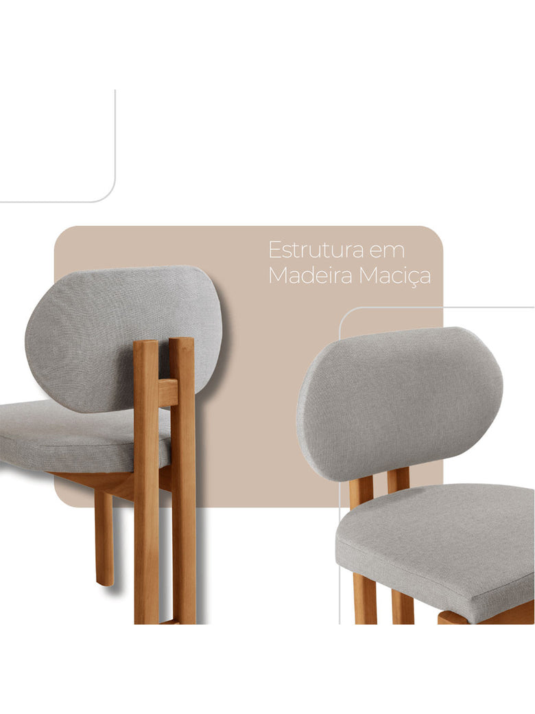 Conjunto com 2 Cadeiras Madeira Nala