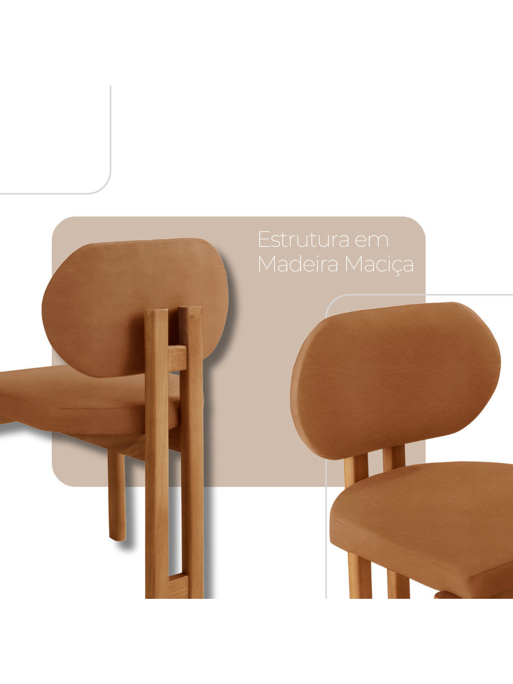 Conjunto com 2 Cadeiras Madeira Nala