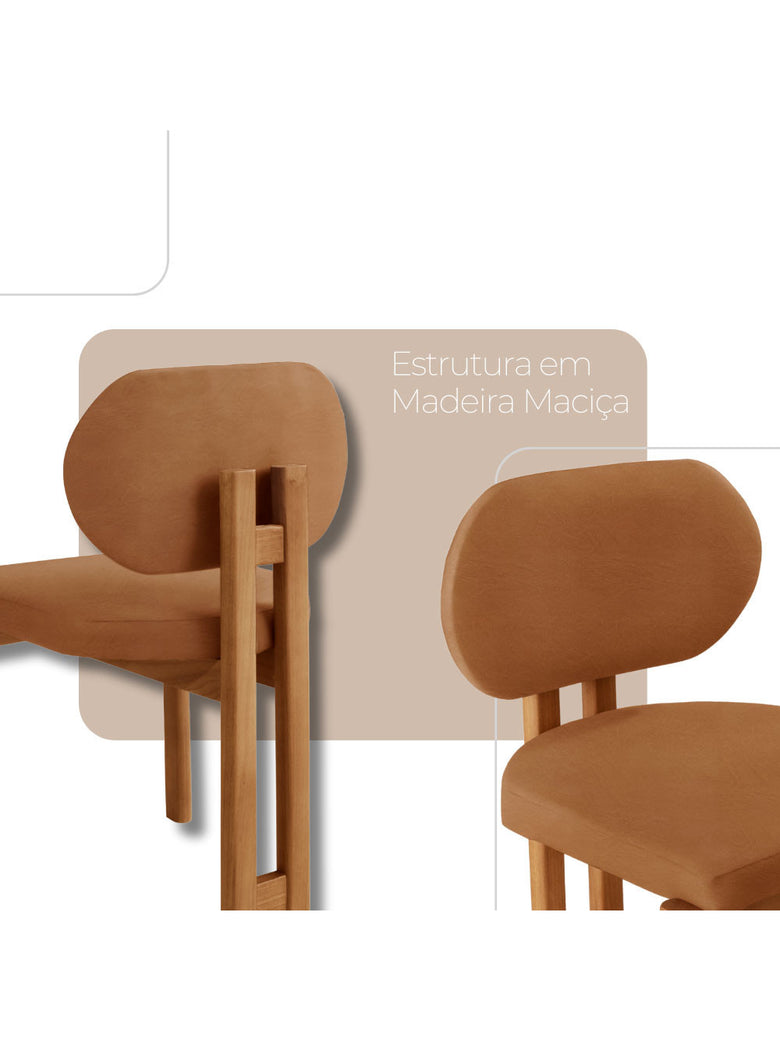 Conjunto com 2 Cadeiras Madeira Nala
