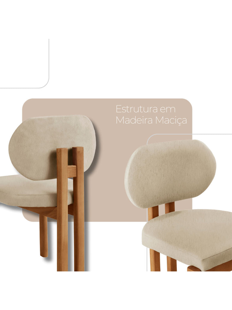 Conjunto com 2 Cadeiras Madeira Nala