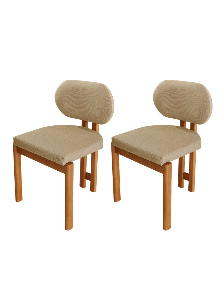 Conjunto com 2 Cadeiras Madeira Nala