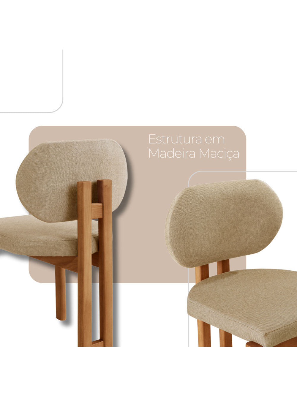 Conjunto com 2 Cadeiras Madeira Nala