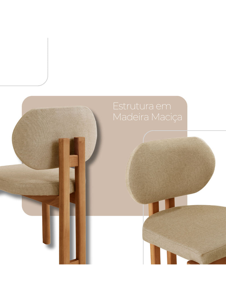 Conjunto com 2 Cadeiras Madeira Nala