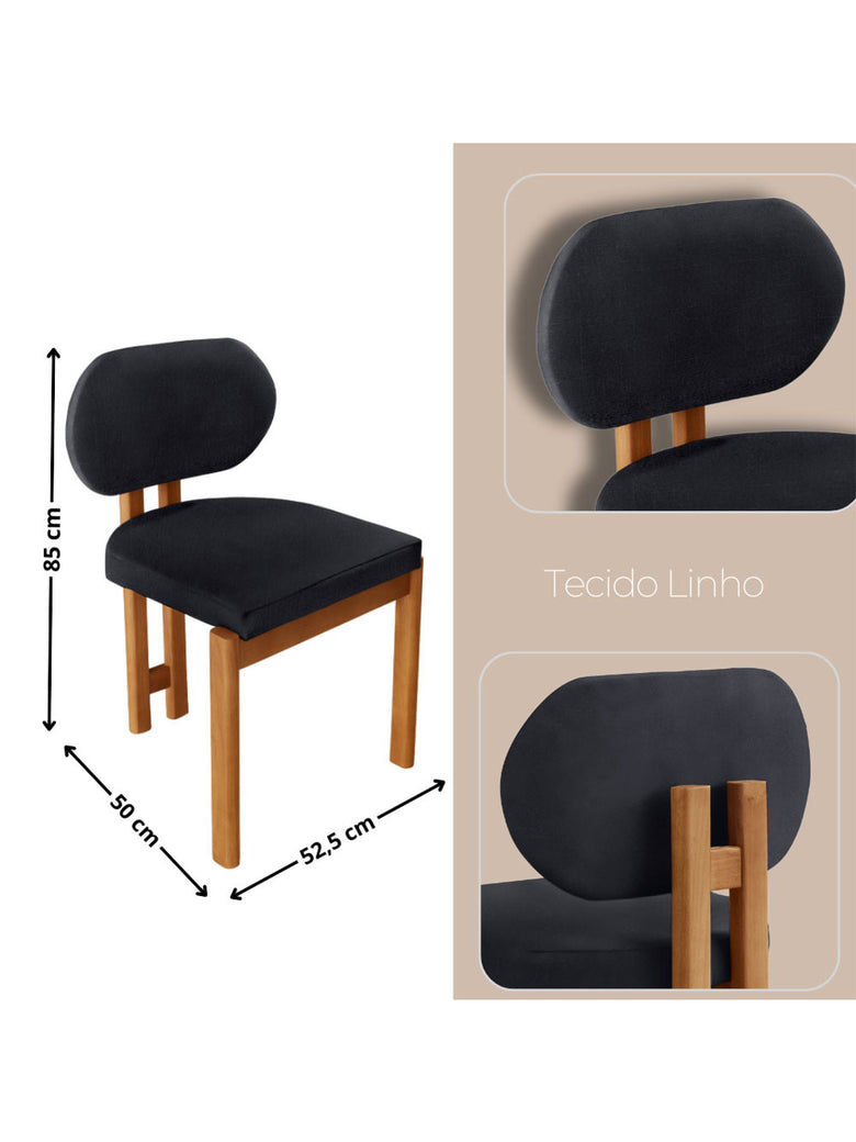 Conjunto com 2 Cadeiras Madeira Nala