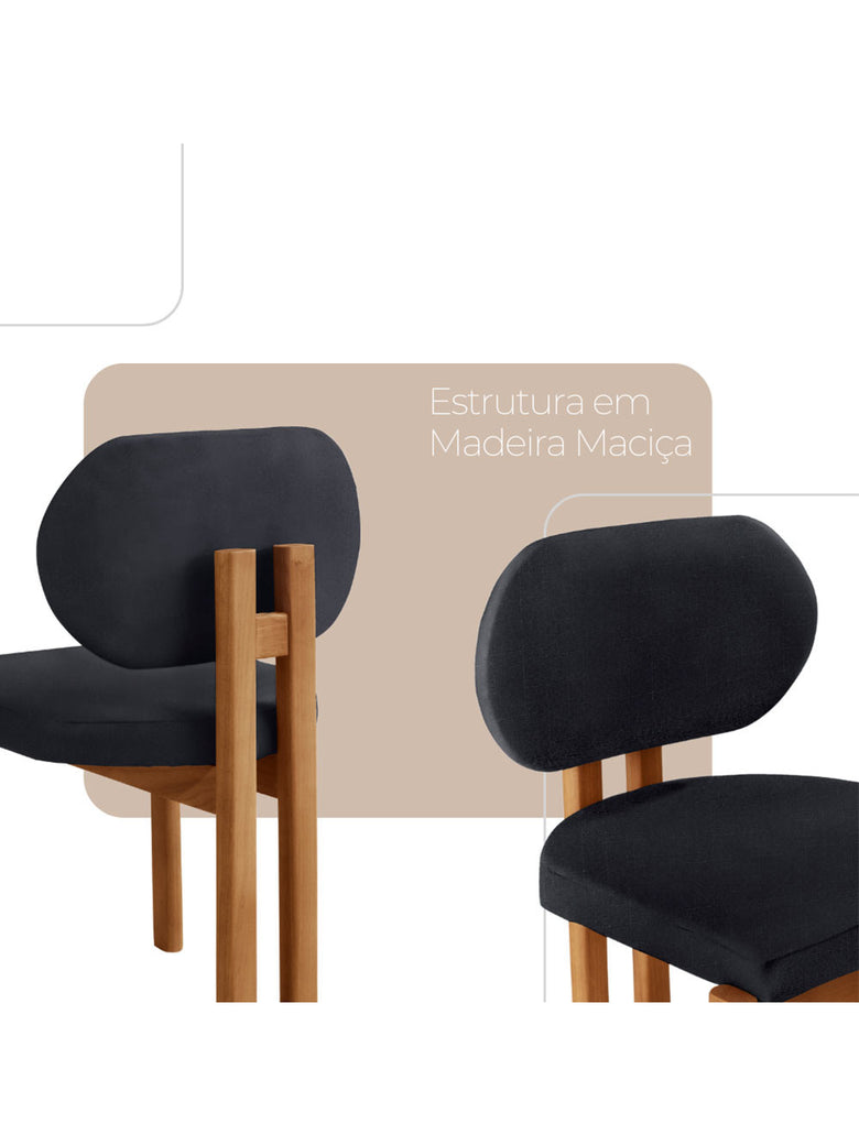 Conjunto com 2 Cadeiras Madeira Nala