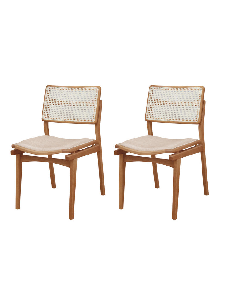 Conjunto com 2 Cadeiras Madeira Eva Premium Moderna Mobília