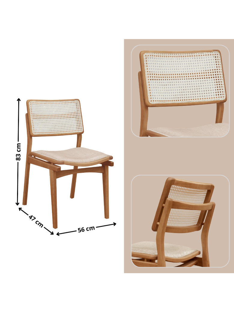 Conjunto com 2 Cadeiras Madeira Eva Premium Moderna Mobília