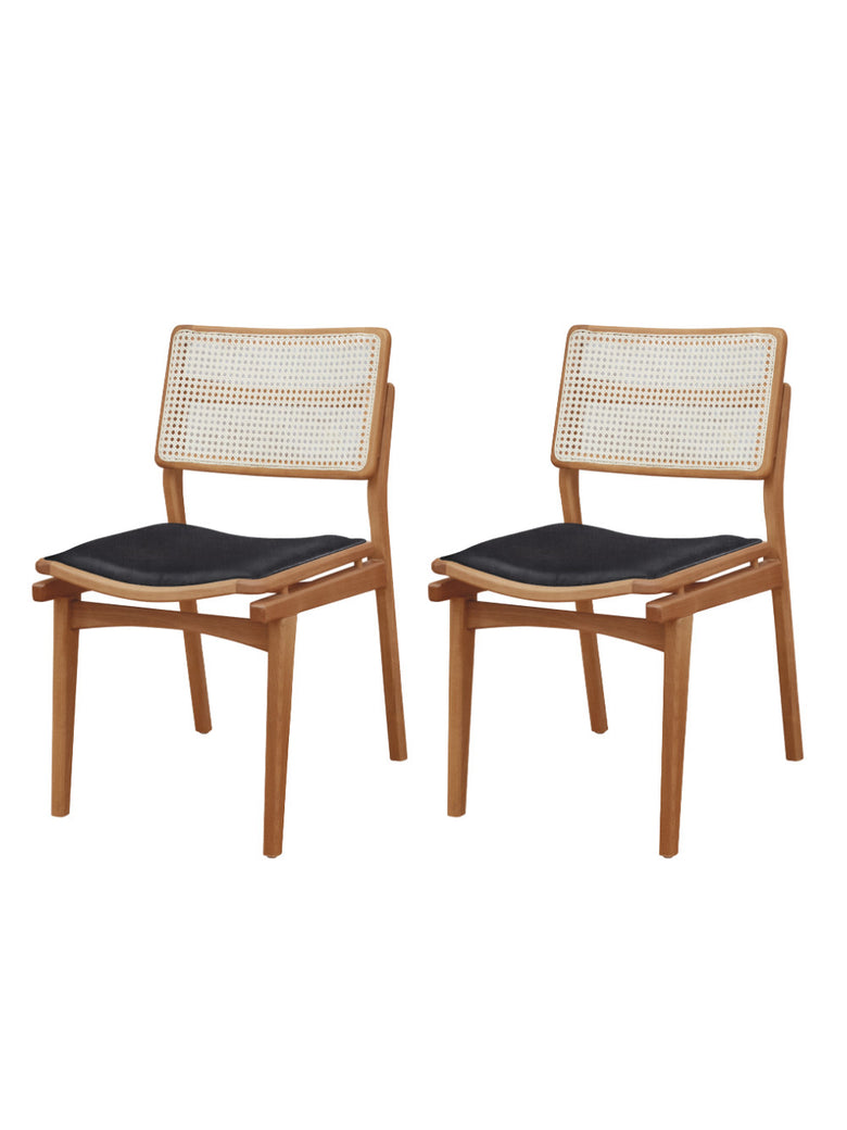 Conjunto com 2 Cadeiras Madeira Eva Premium Moderna Mobília