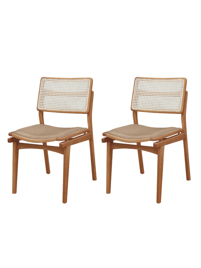 Conjunto com 2 Cadeiras Madeira Eva Premium Moderna Mobília