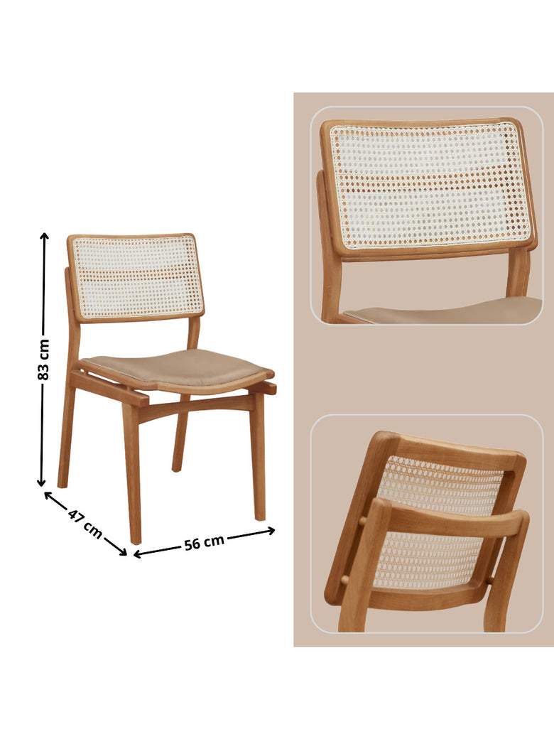 Conjunto com 2 Cadeiras Madeira Eva Premium Moderna Mobília