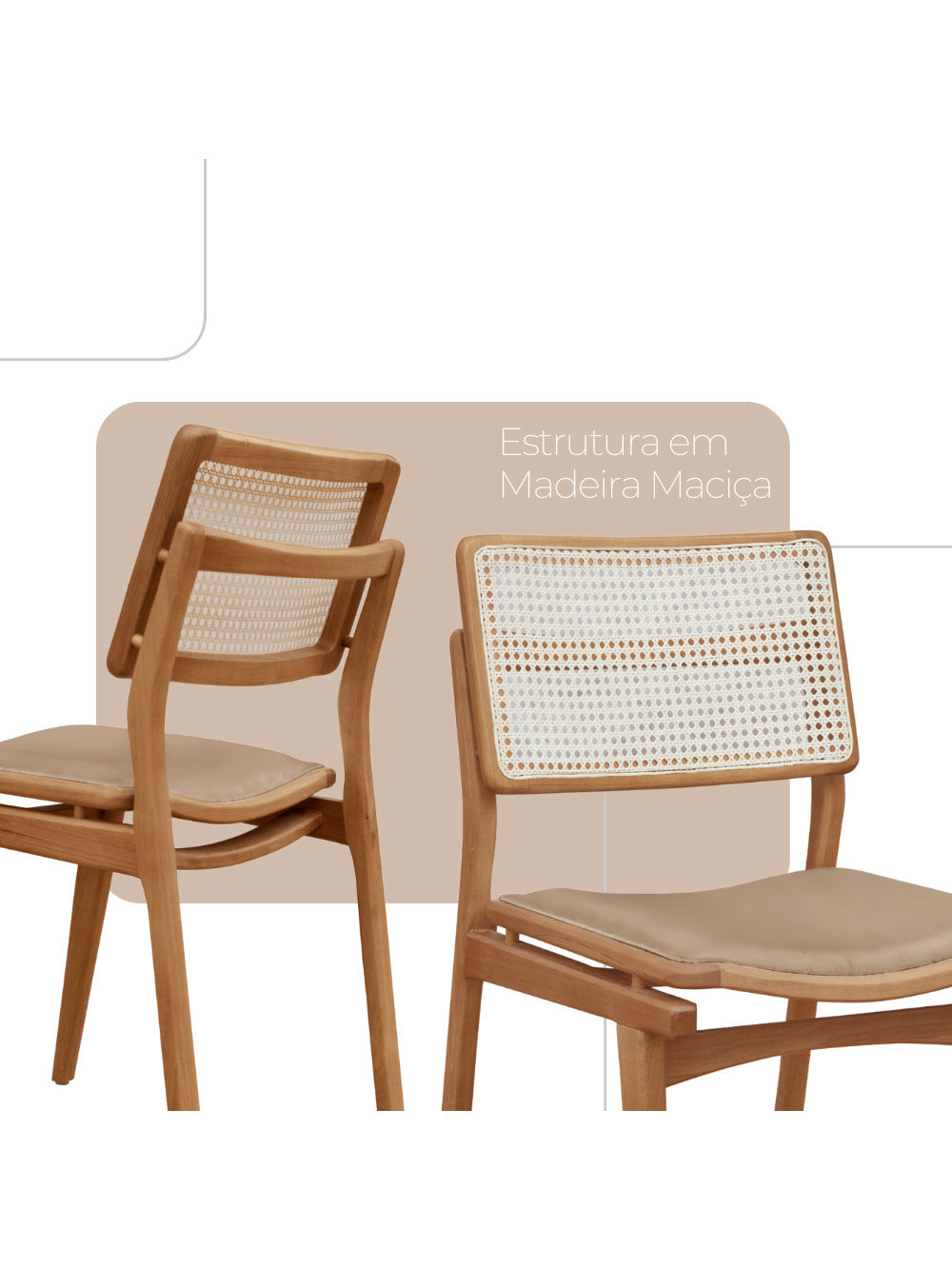 Conjunto com 2 Cadeiras Madeira Eva Premium Moderna Mobília
