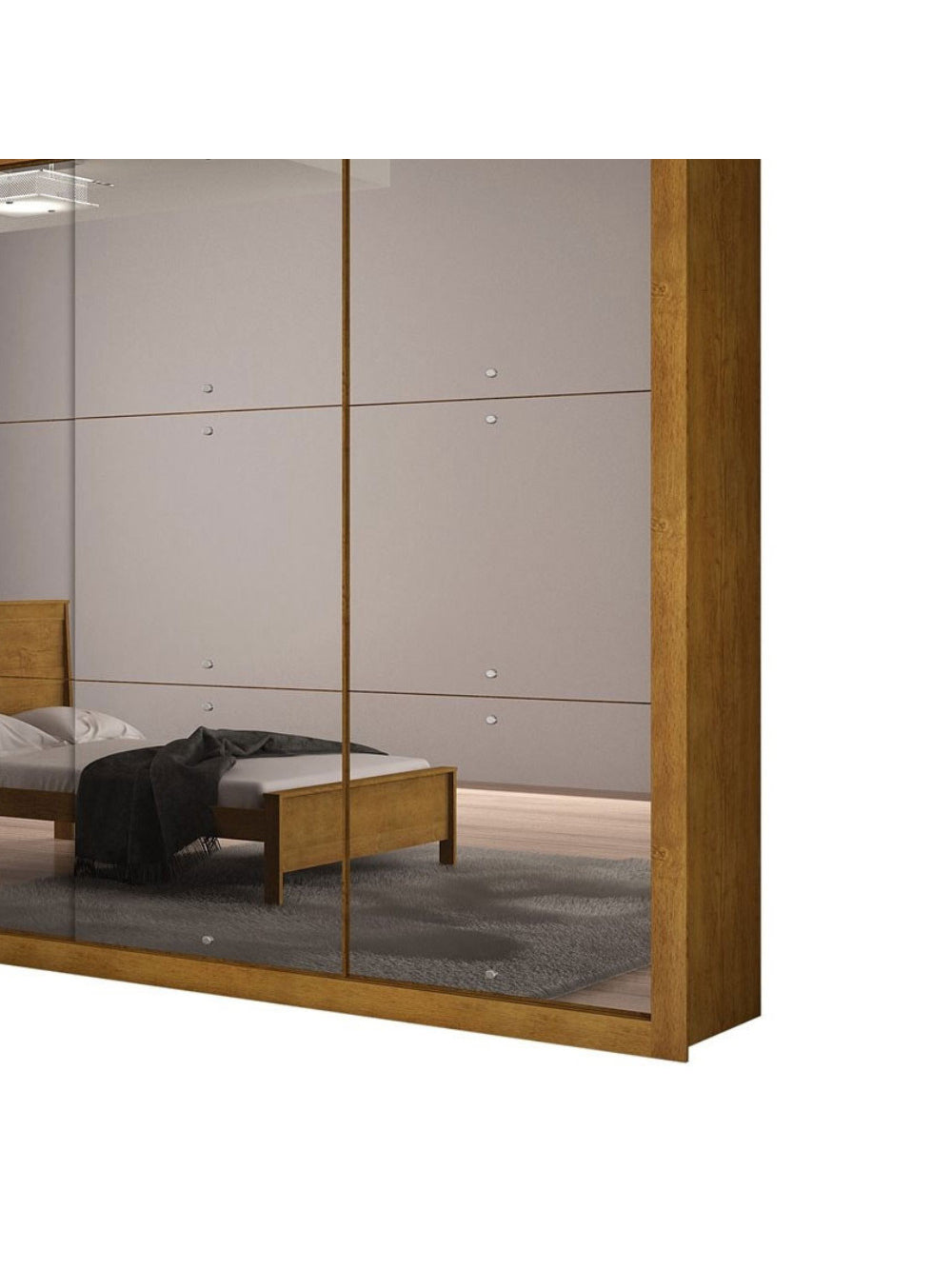 Guarda Roupa Casal Veneza Gold 3 Portas 4 Gavetas MDF e Espelho Rufato