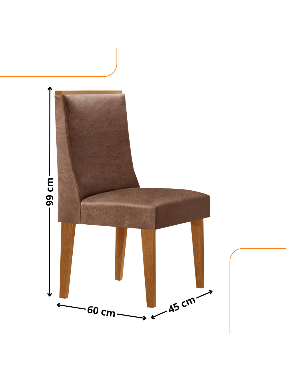 Conjunto com 2 Cadeiras MDF Lisboa para Sala de Jantar Moderna Mobília
