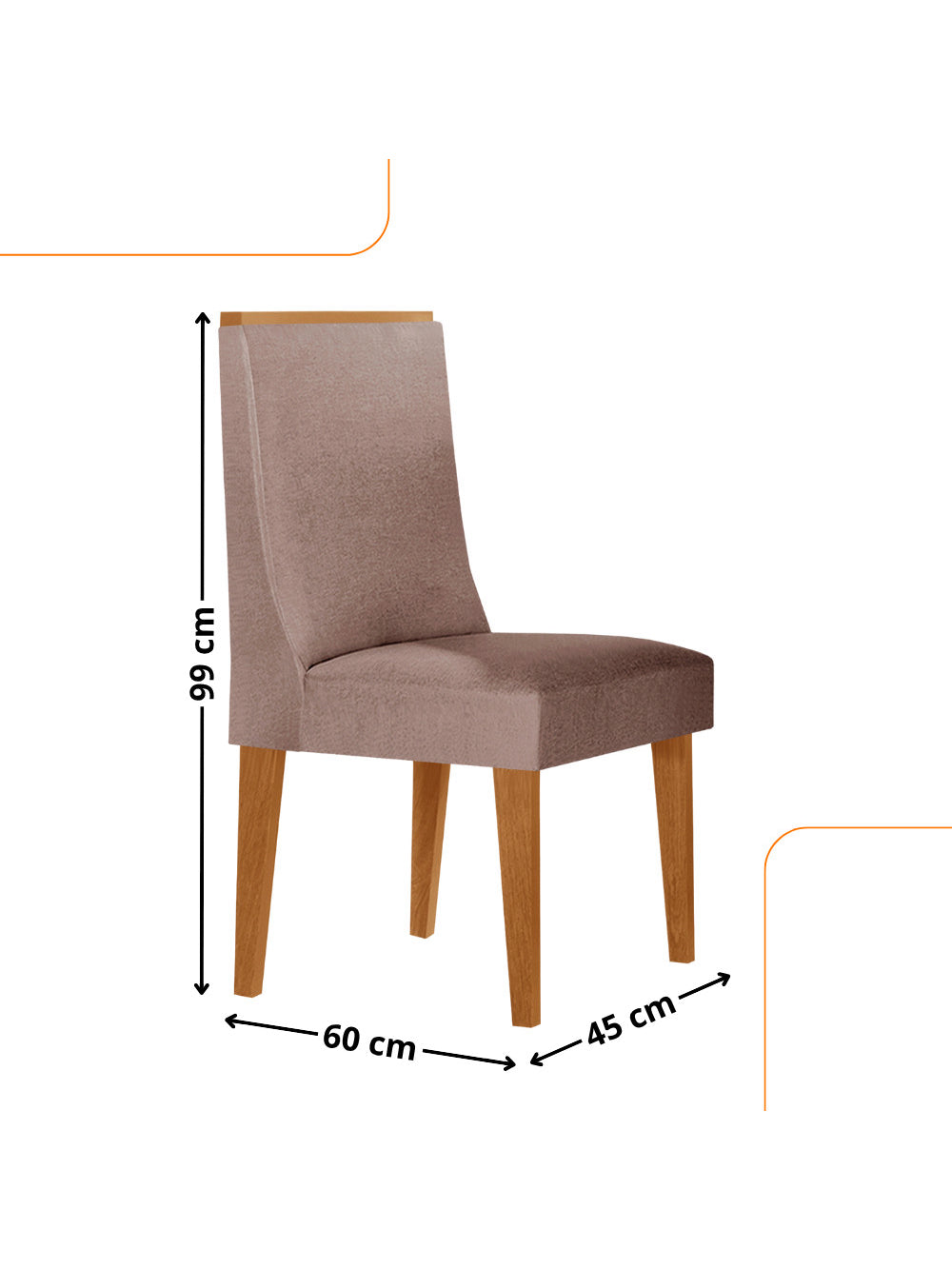 Conjunto com 2 Cadeiras MDF Lisboa para Sala de Jantar Moderna Mobília