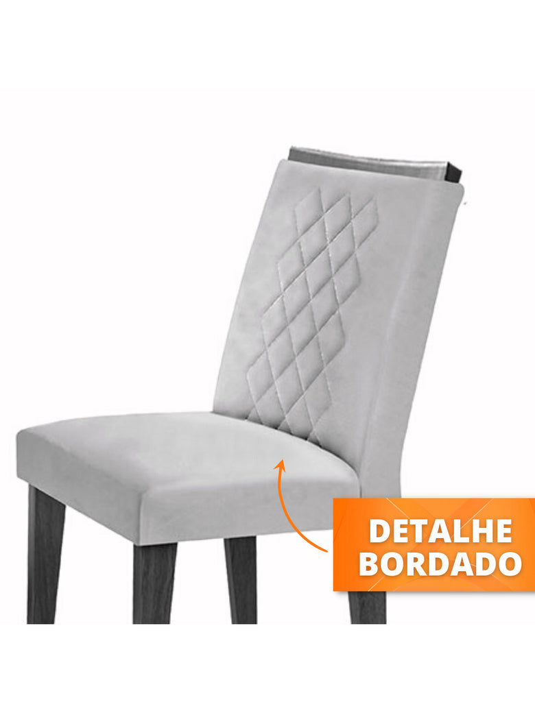 Conjunto Com 4 Cadeiras Para Sala de Jantar Milena Rufato