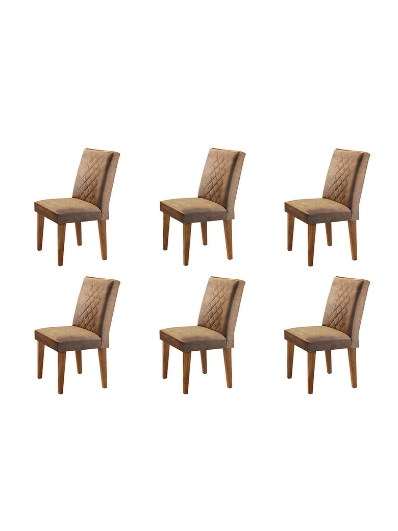 Conjunto Com 6 Cadeiras Para Sala de Jantar Milena Rufato