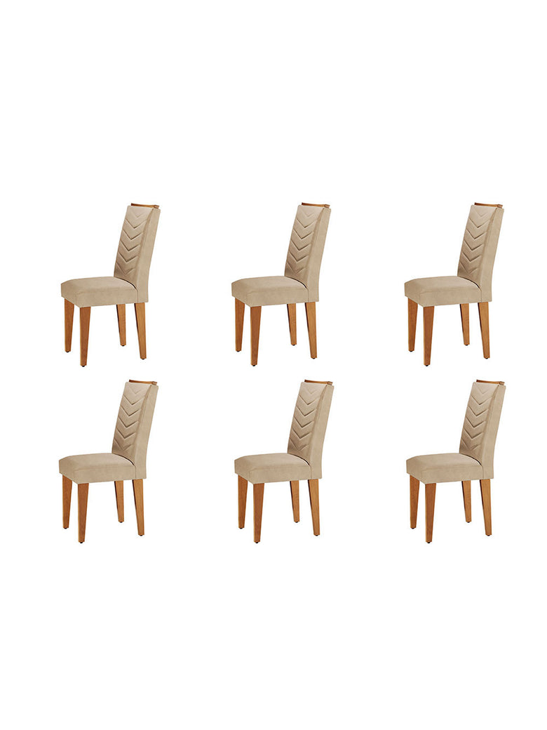Conjunto Com 6 Cadeiras Para Sala de Jantar Liz Rufato