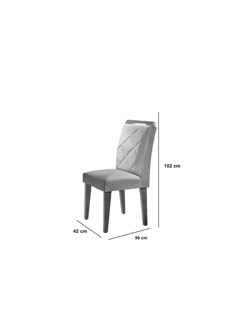 Conjunto Com 4 Cadeiras Para Sala de Jantar Melissa Rufato