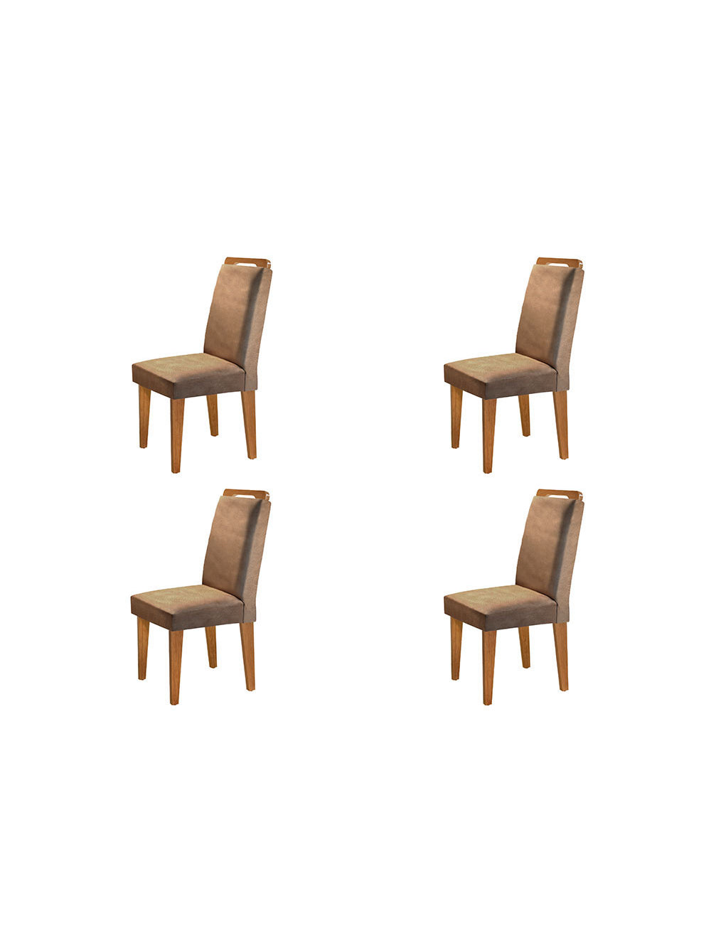 Conjunto Com 4 Cadeiras Athenas MDF Rufato