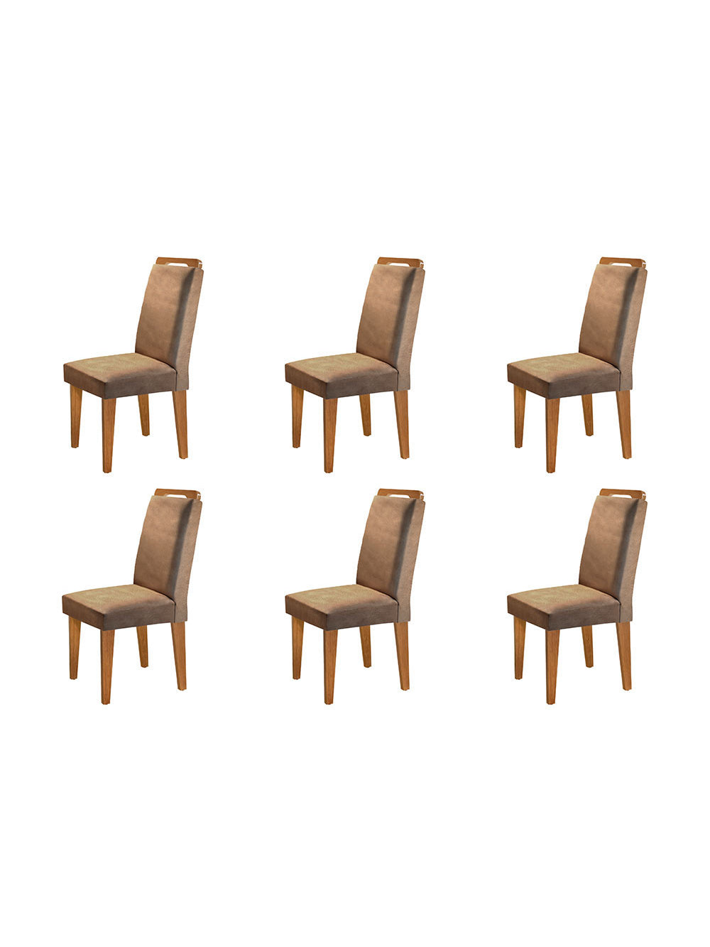 Conjunto Com 6 Cadeiras Athenas Rufato