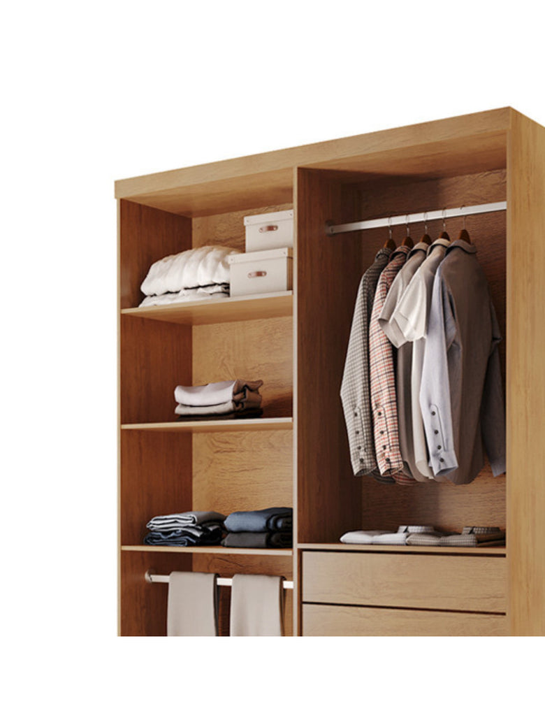 Closet Solteiro Hera 2 Gavetas 4 Prateleiras MDF Rufato