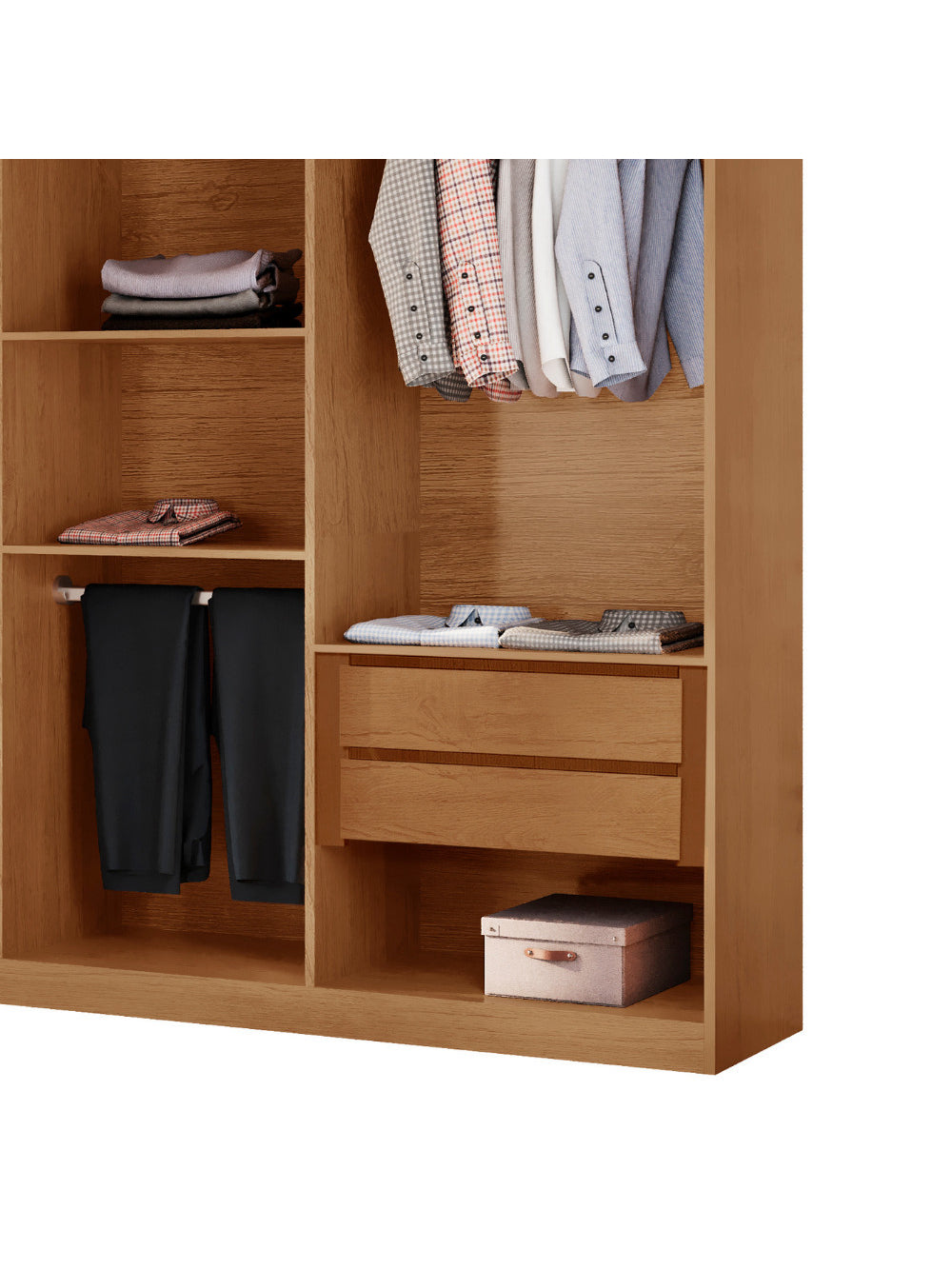 Closet Casal Hera Gold 4 gavetas e 8 prateleiras MDF Rufato