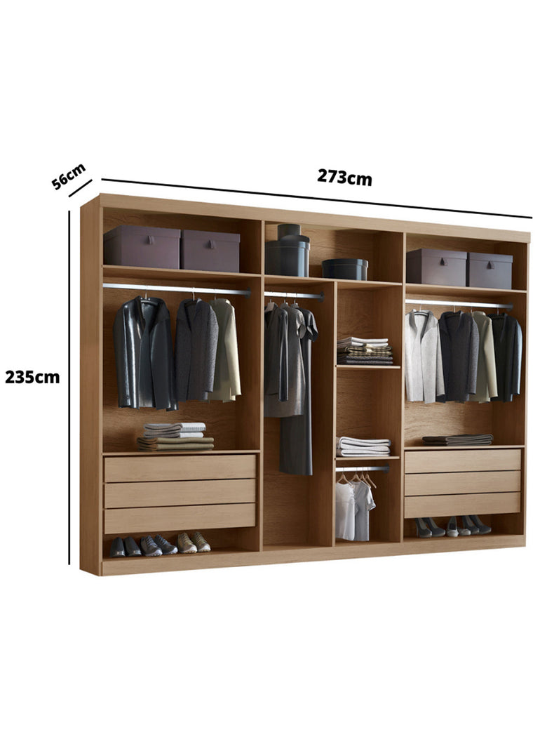 Closet Casal Maya 6 Gavetas 7 Prateleiras MDF Rufato