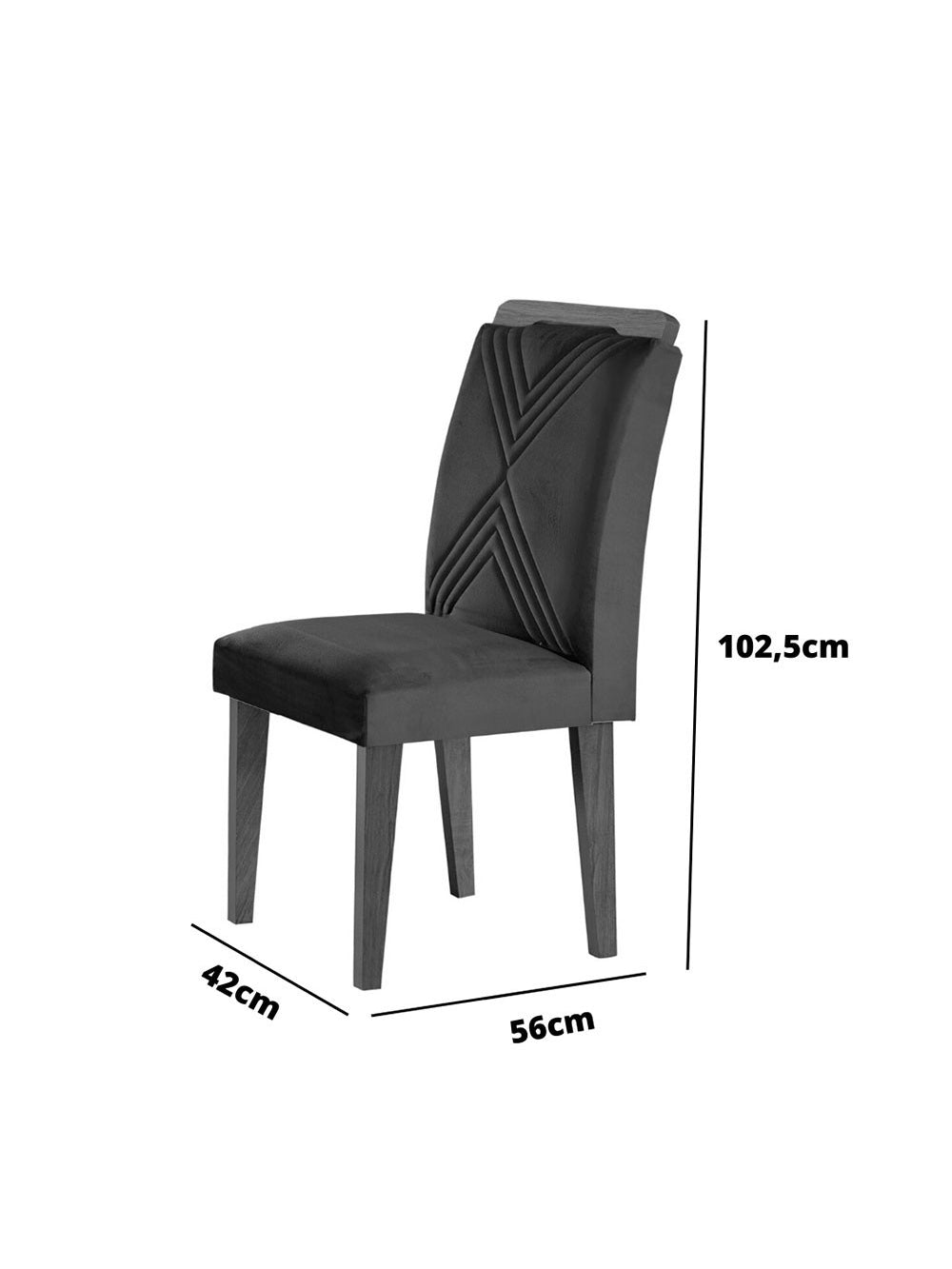 Conjunto Com 2 Cadeiras Sarah para Sala de Jantar em MDF Rufato