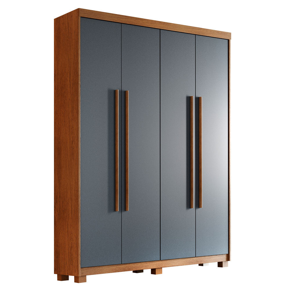 Guarda Roupa Solteiro Heros 4 Portas MDF Com pés Moderna