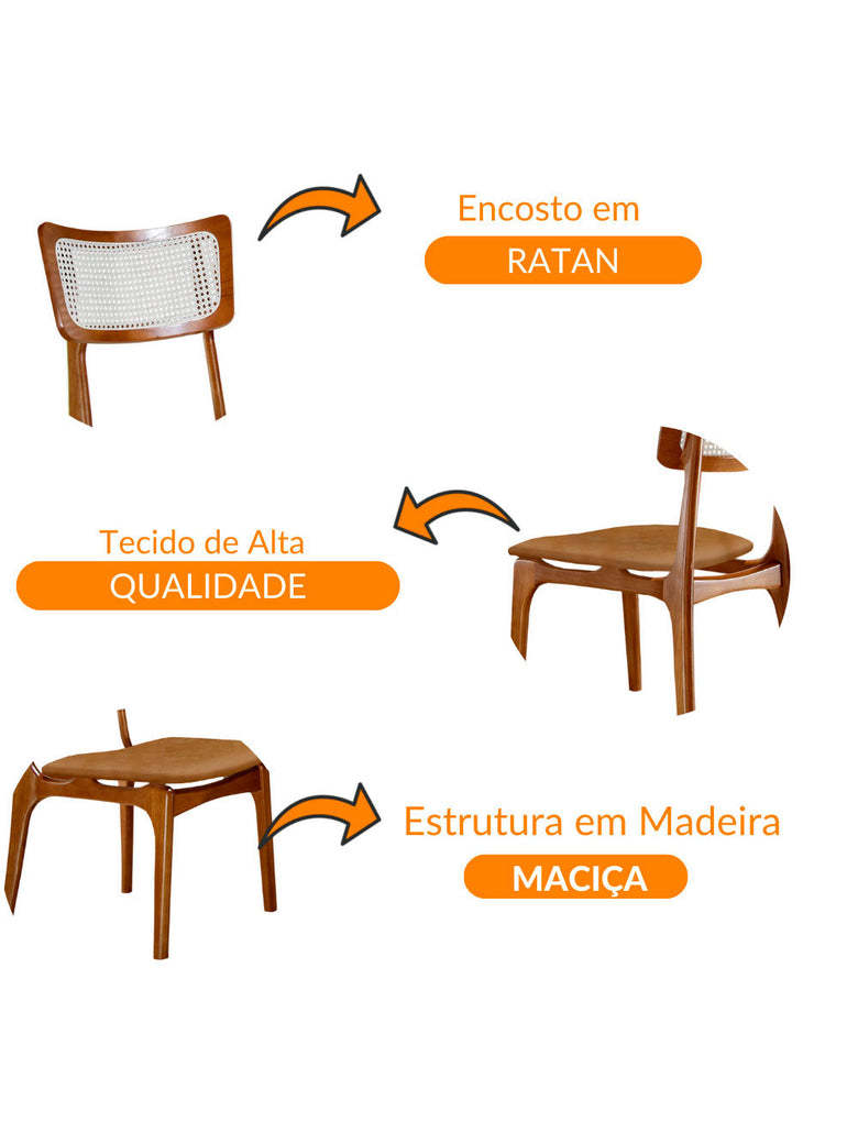 Conjunto 2 Cadeiras De Madeira Viena