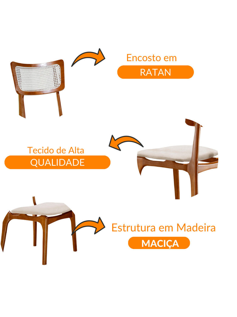 Conjunto 2 Cadeiras De Madeira Viena