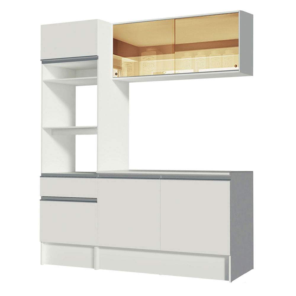 Armário de Cozinha Compacta 180cm Branco Diamante Madesa 86