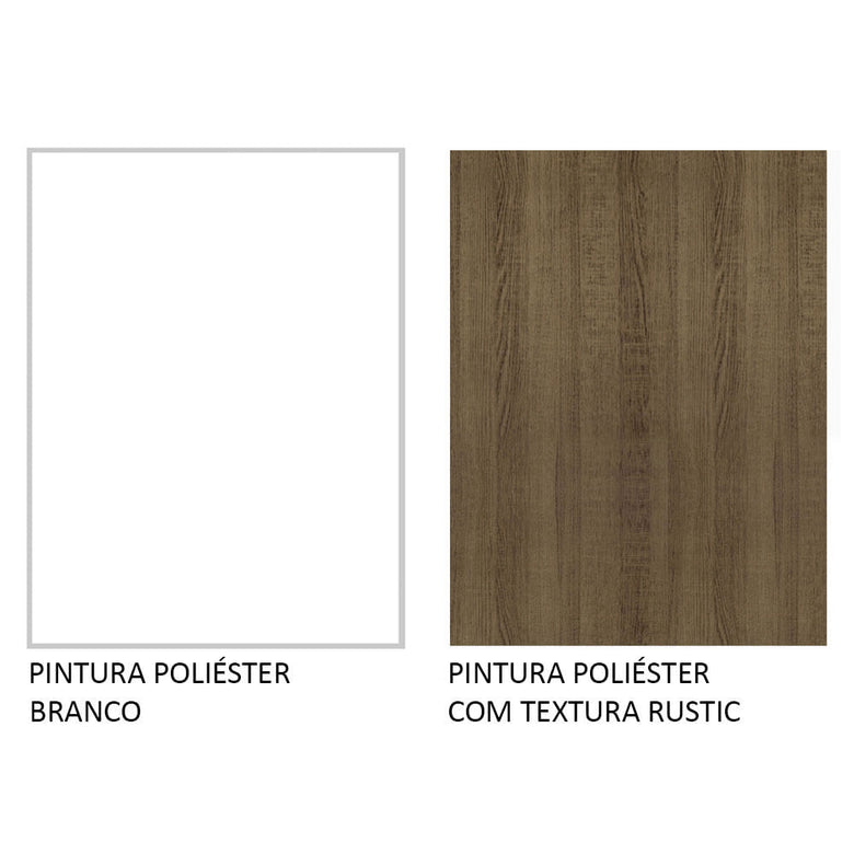 Armário de Cozinha Compacta 100% MDF 120 cm Branco/Rustic/Crema Smart Madesa 01