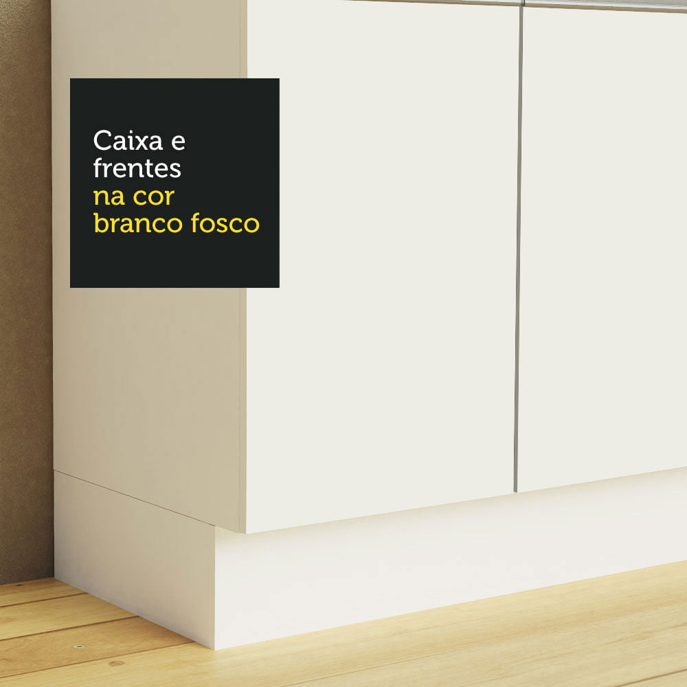 Armário de Cozinha Compacta 100% MDF 190 cm Frentes Branco Smart Madesa 01