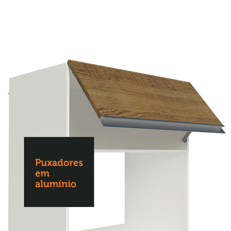 Armário de Cozinha Compacta 100% MDF 190 cm Branco/Rustic/Crema Smart Madesa 01