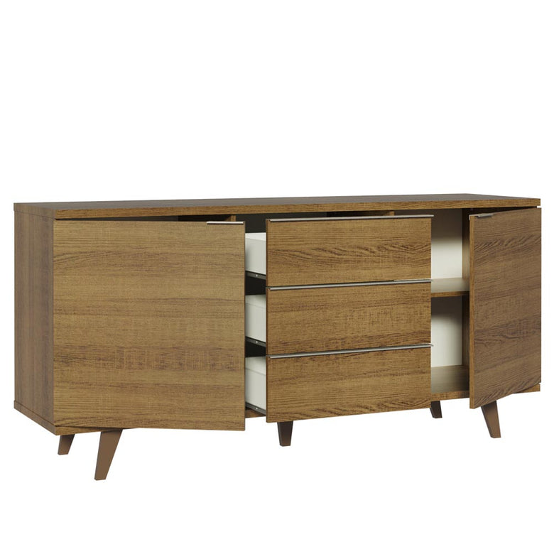 Buffet Aparador Madesa 3 Gavetas e 2 Portas com Pés Rustic