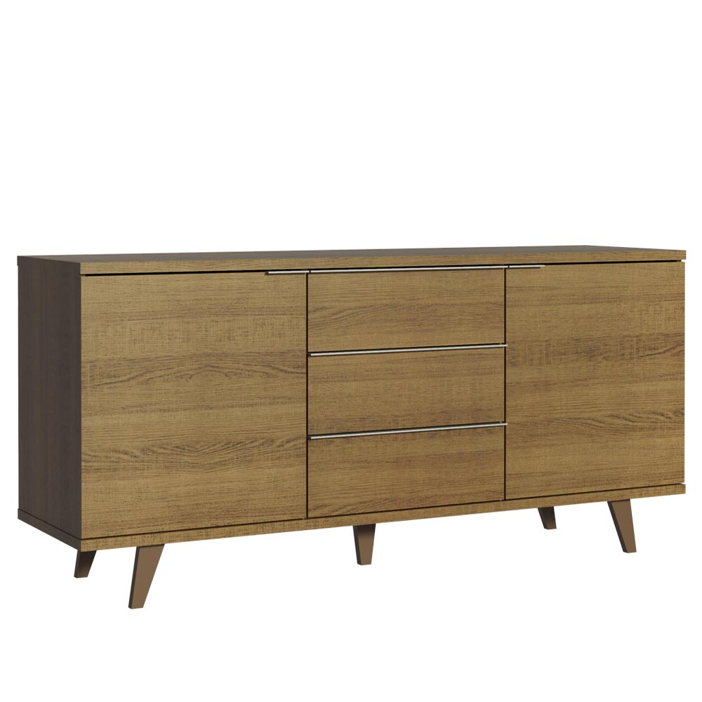 Buffet Aparador Madesa 3 Gavetas e 2 Portas com Pés Rustic