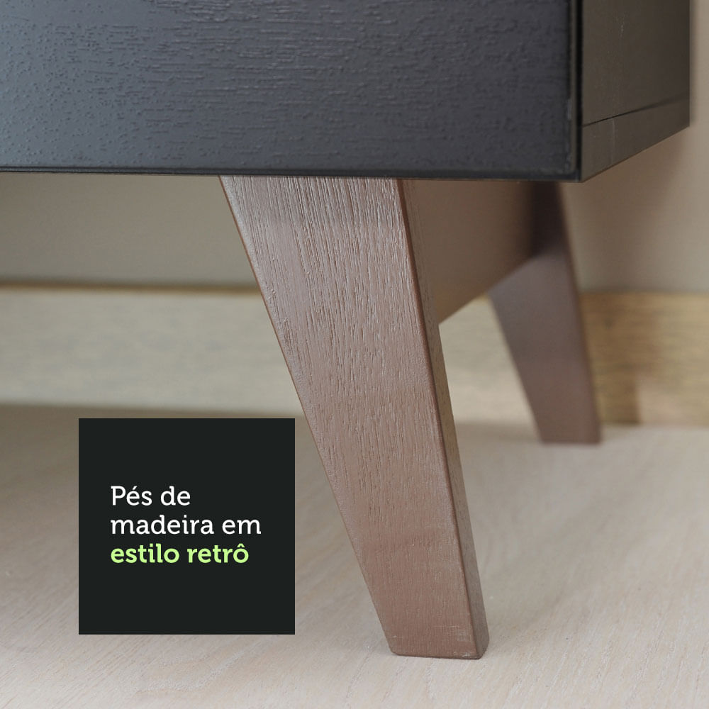 Armário de Cozinha Compacta 120cm Preto Reims Madesa 01