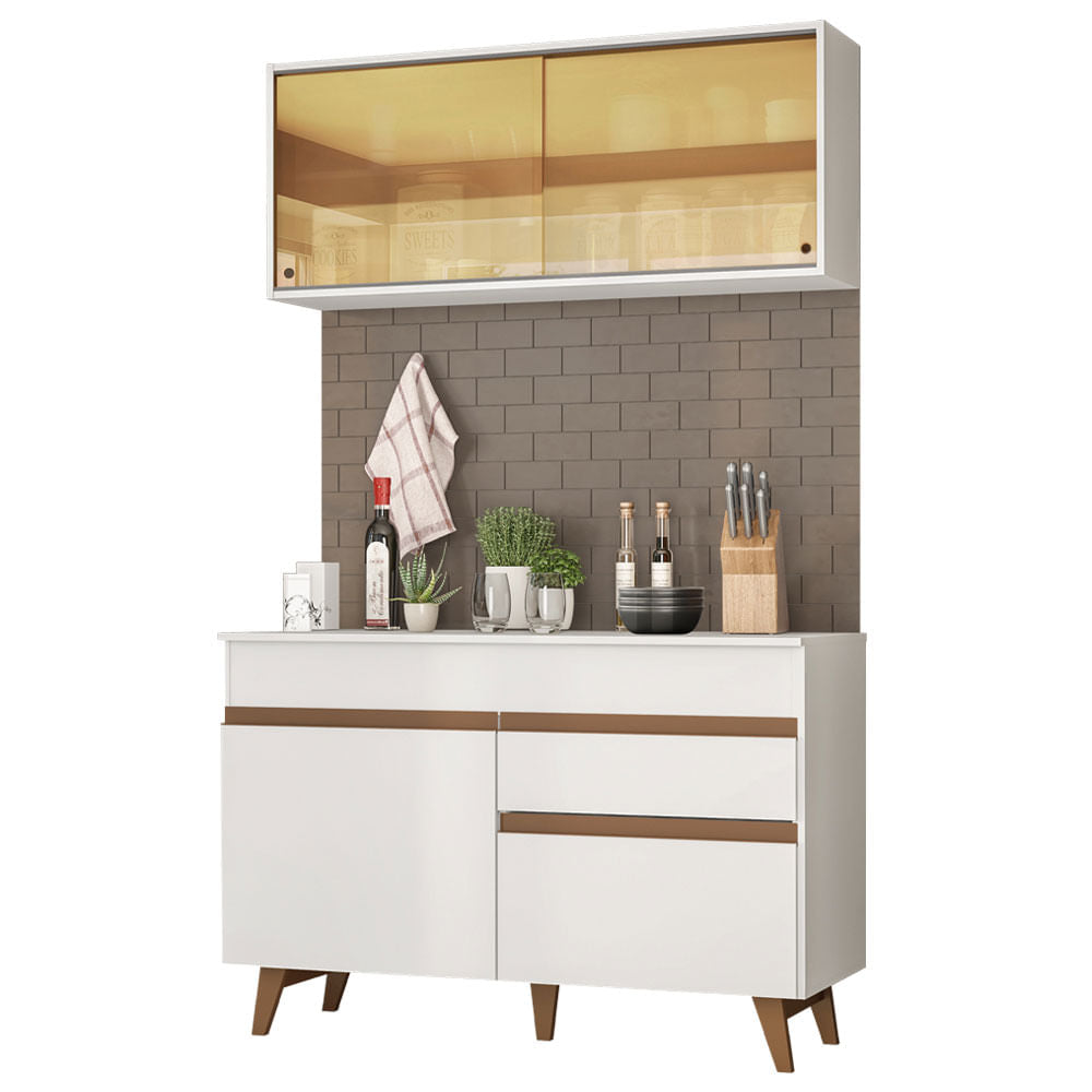 Armário de Cozinha Compacta 120cm Branco Reims Madesa 01 - Branco