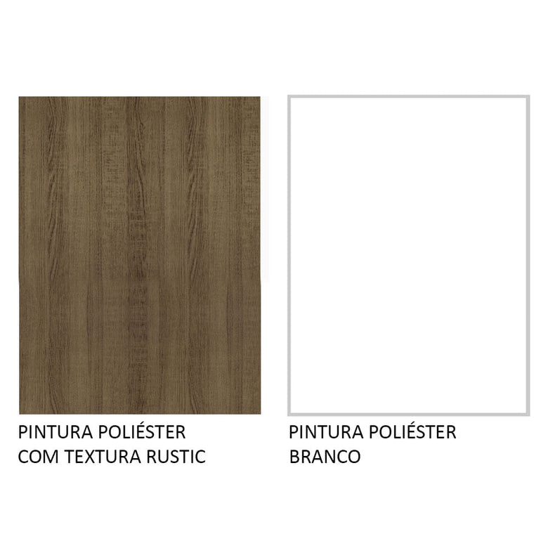 Armário de Cozinha Compacta 229cm Branco/Rustic Emilly Pop Madesa 02